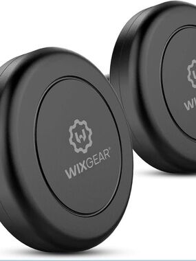 Wixgear Black Magnetic Phone Mount Clips - Set of 2
